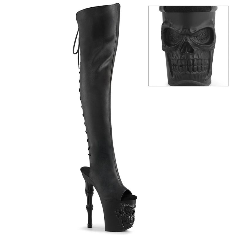 Pleaser Rapture-3019 Vegan Leather Hoge Hakken Dames Zwart | SMVDF-BE
