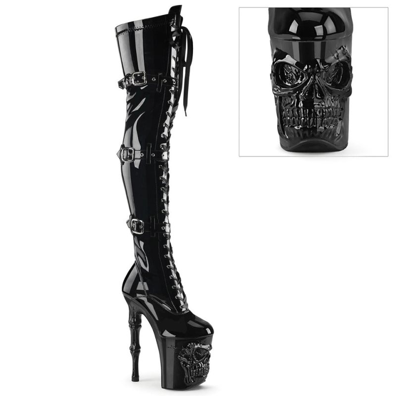 Pleaser Rapture-3028 Hoge Hakken Dames Zwart | WVSXN-BE