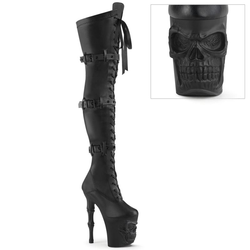 Pleaser Rapture-3028 Vegan Leather Hoge Hakken Dames Zwart | XEFOQ-BE