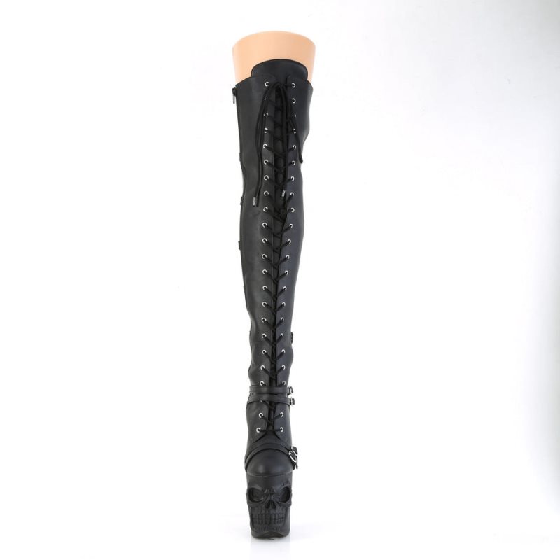 Pleaser Rapture-3045 Vegan Leather Hoge Hakken Dames Zwart | NVMZO-BE