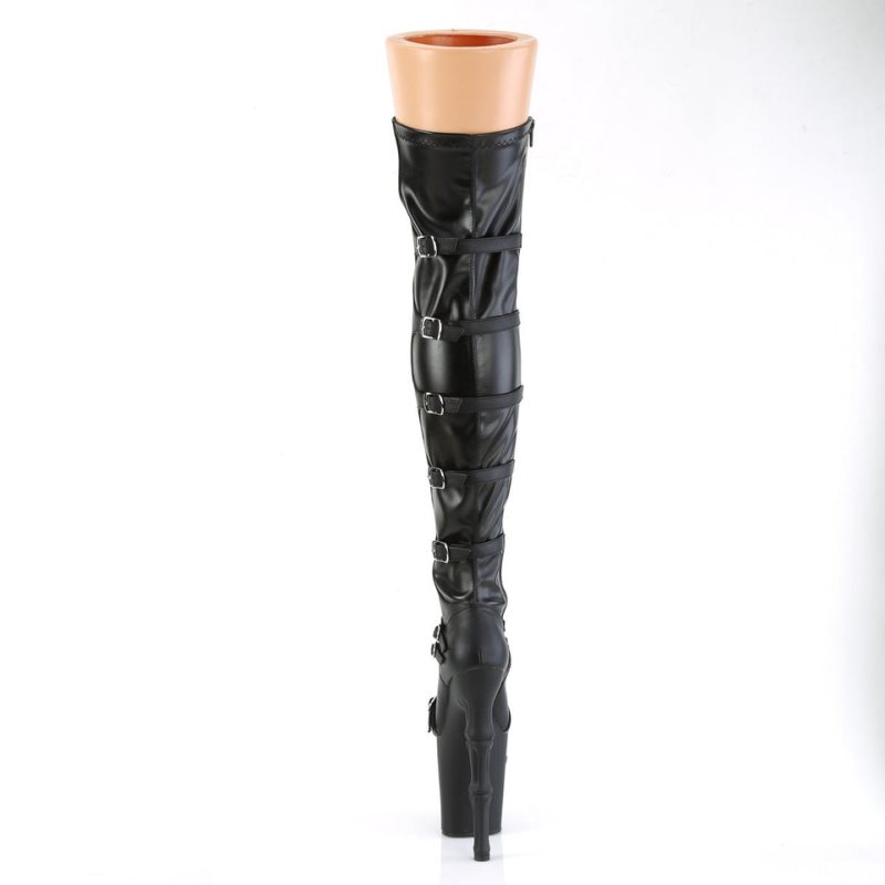 Pleaser Rapture-3045 Vegan Leather Hoge Hakken Dames Zwart | NVMZO-BE