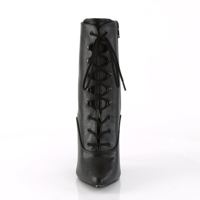 Pleaser Seduce-1020 Vegan Leather Laarzen Dames Zwart | VYWAP-BE