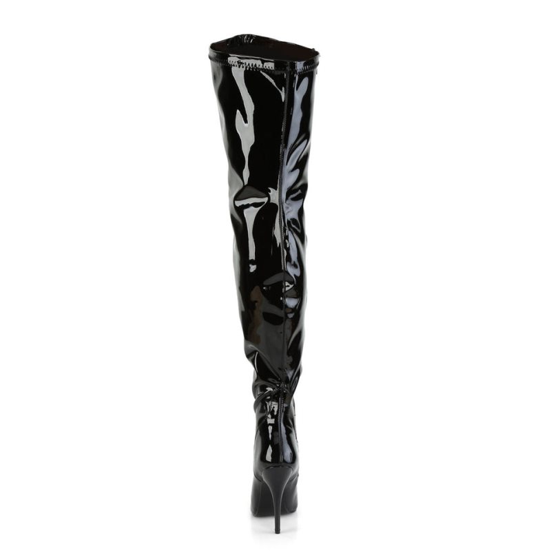 Pleaser Seduce-3000WC Hoge Hakken Dames Zwart | DIJGQ-BE