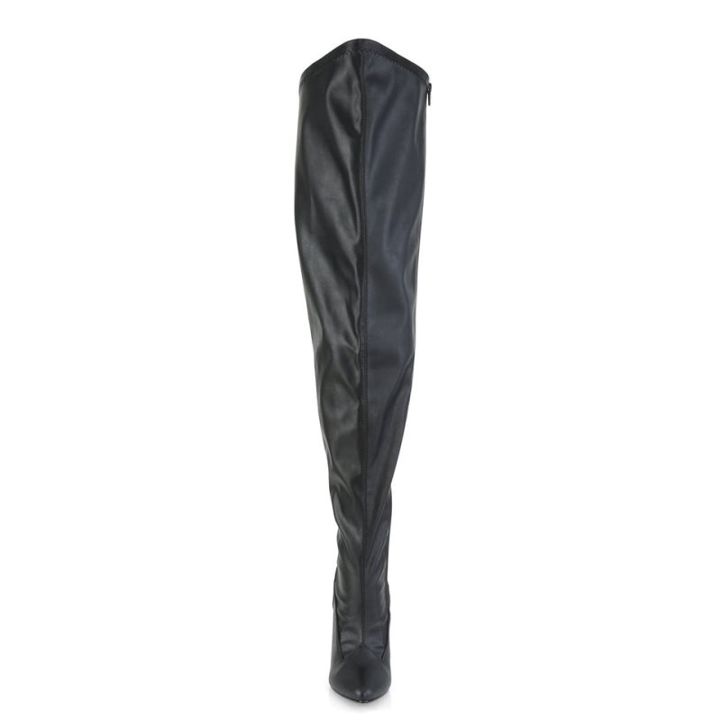 Pleaser Seduce-3000WC Vegan Leather Hoge Hakken Dames Zwart | JRWLG-BE