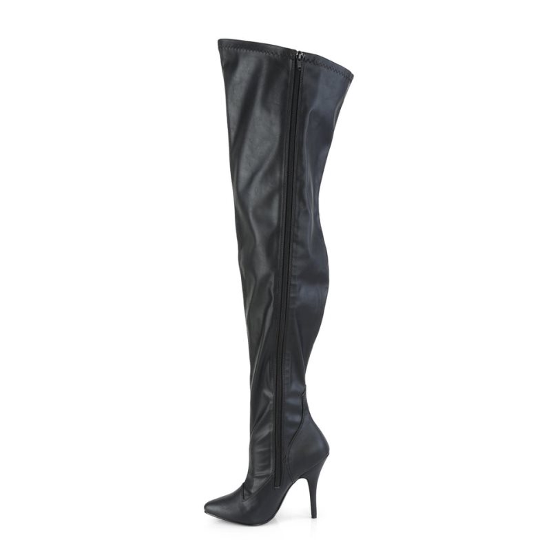 Pleaser Seduce-3000WC Vegan Leather Hoge Hakken Dames Zwart | JRWLG-BE
