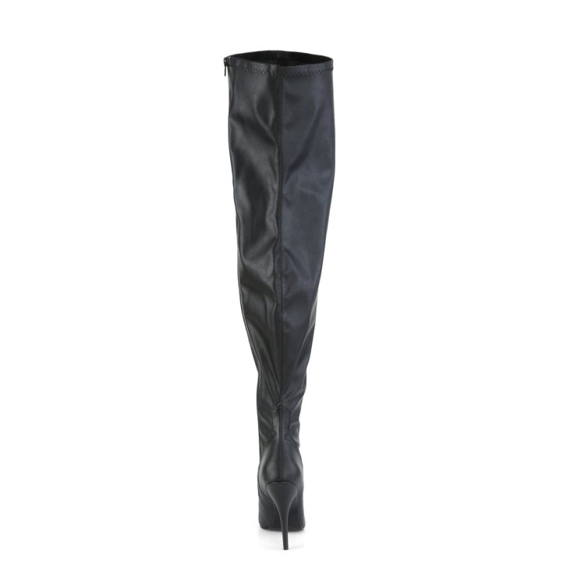 Pleaser Seduce-3000WC Vegan Leather Hoge Hakken Dames Zwart | JRWLG-BE