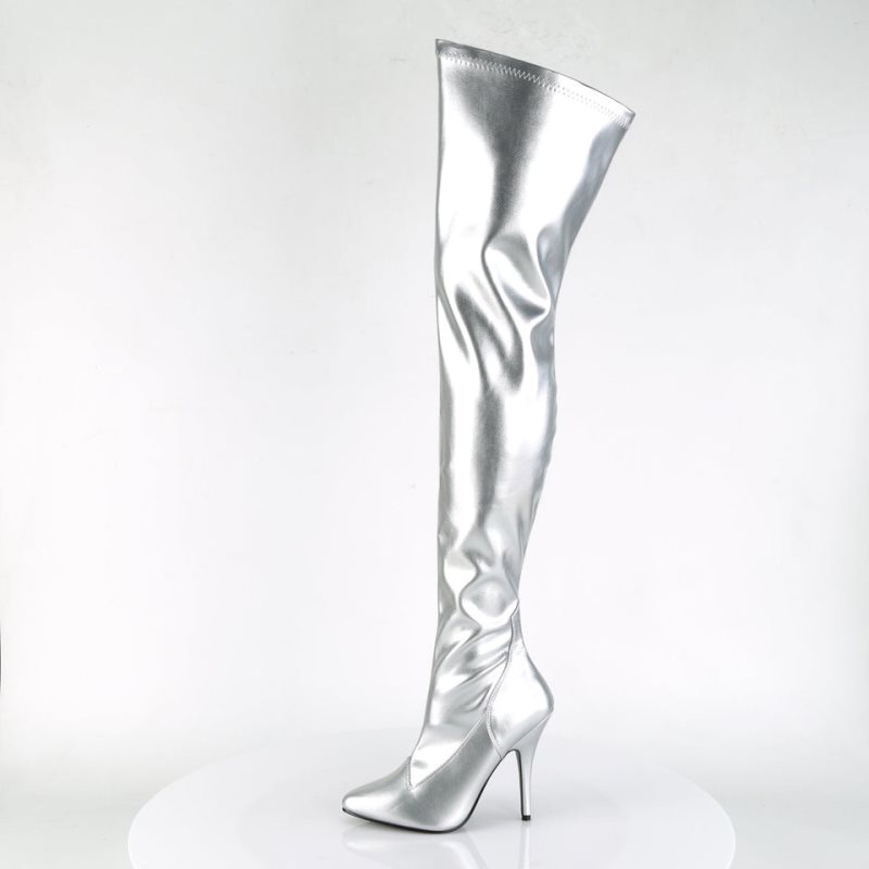 Pleaser Seduce-3000 Hoge Hakken Dames Zilver | HTXEQ-BE