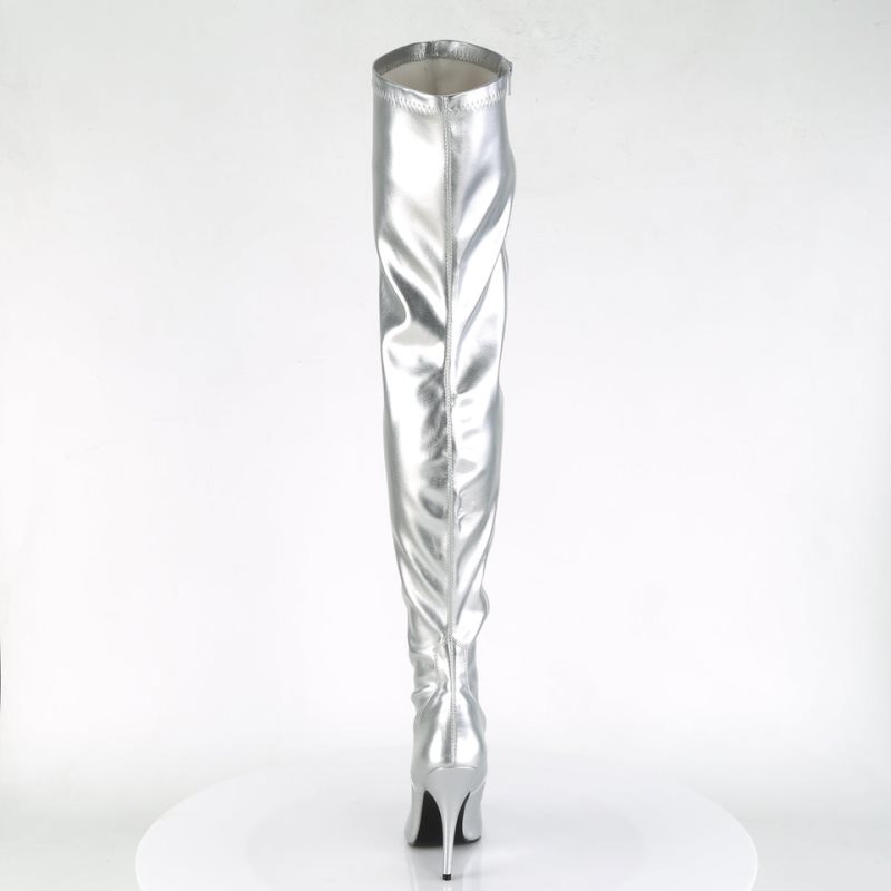 Pleaser Seduce-3000 Hoge Hakken Dames Zilver | HTXEQ-BE