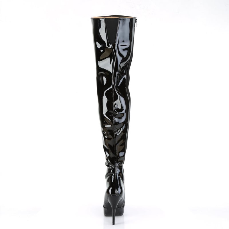 Pleaser Seduce-3010 Hoge Hakken Dames Zwart | EYAXT-BE