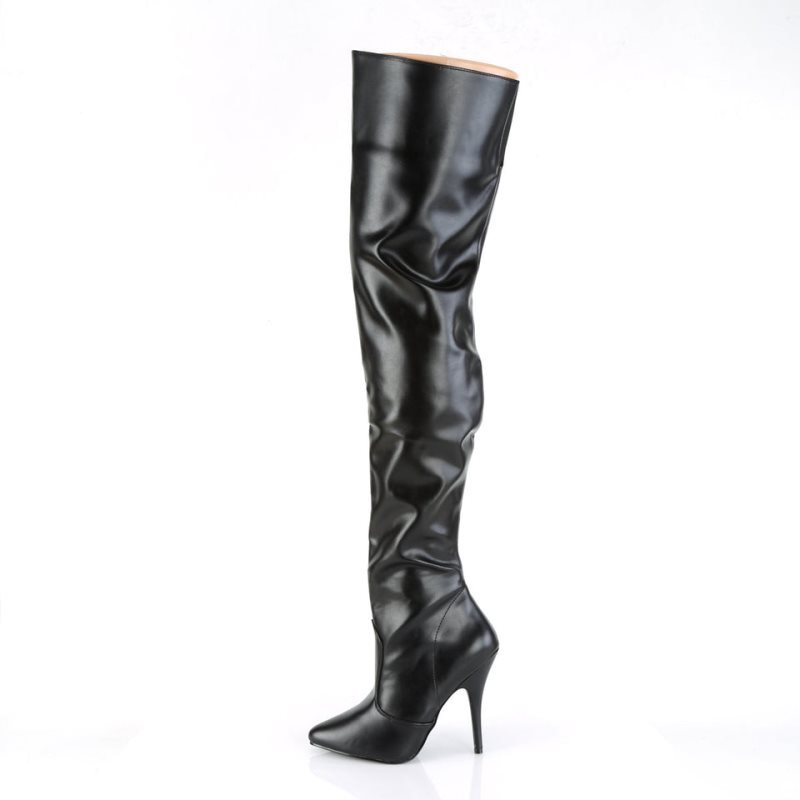 Pleaser Seduce-3010 Vegan Leather Hoge Hakken Dames Zwart | UBTVW-BE