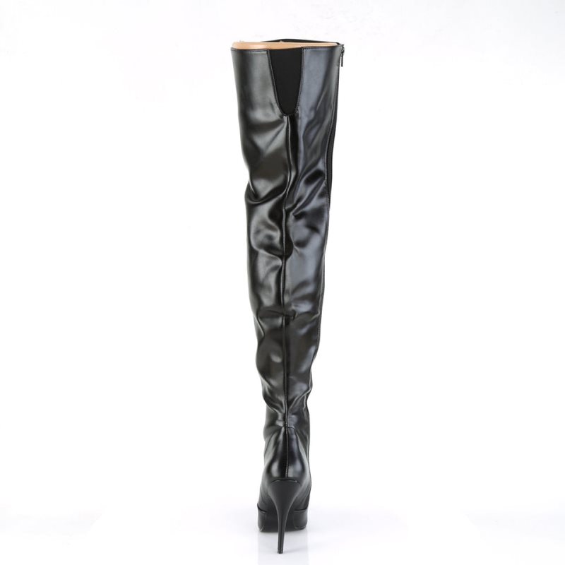 Pleaser Seduce-3010 Vegan Leather Hoge Hakken Dames Zwart | UBTVW-BE