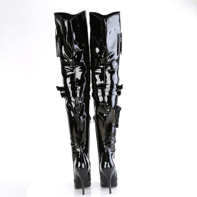 Pleaser Seduce-3019 Hoge Hakken Dames Zwart | ZLVDS-BE