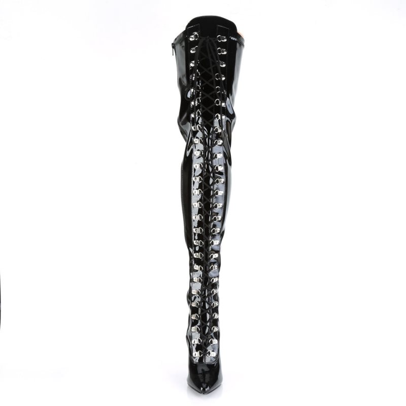 Pleaser Seduce-3024 Hoge Hakken Dames Zwart | NKFTE-BE