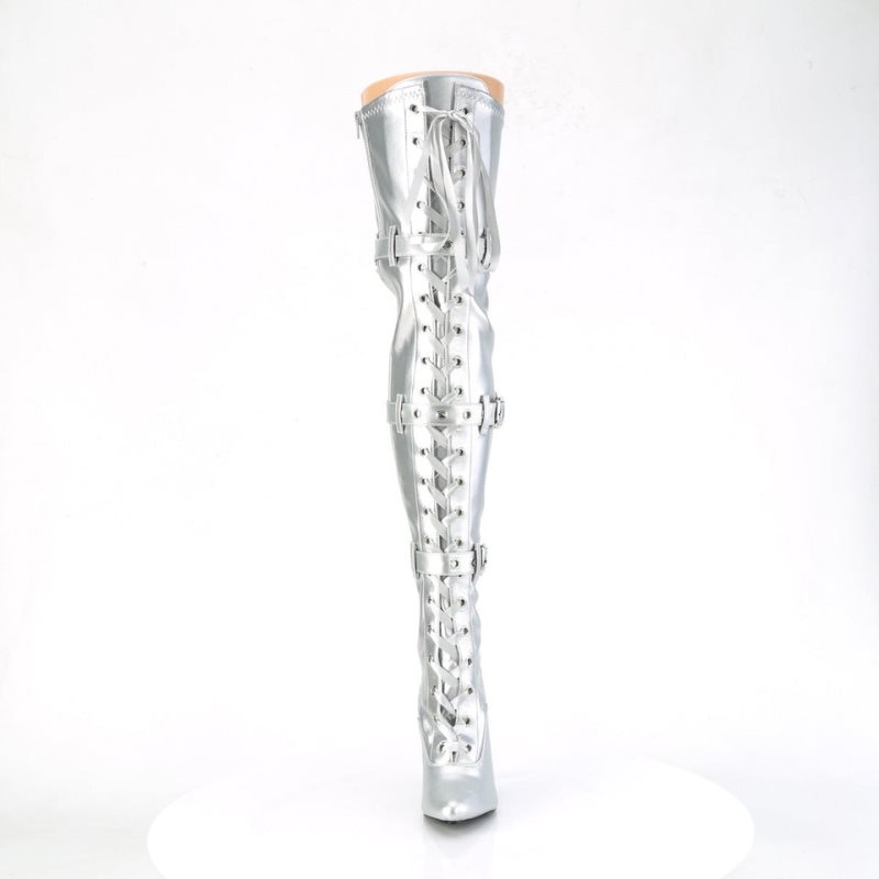 Pleaser Seduce-3028 Hoge Hakken Dames Zilver | TCOHQ-BE