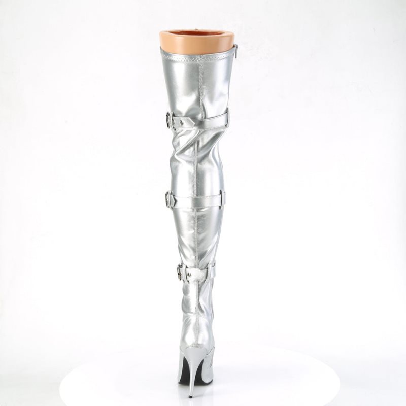Pleaser Seduce-3028 Hoge Hakken Dames Zilver | TCOHQ-BE