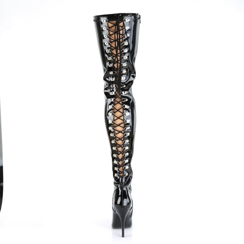 Pleaser Seduce-3063 Hoge Hakken Dames Zwart | LXFRT-BE