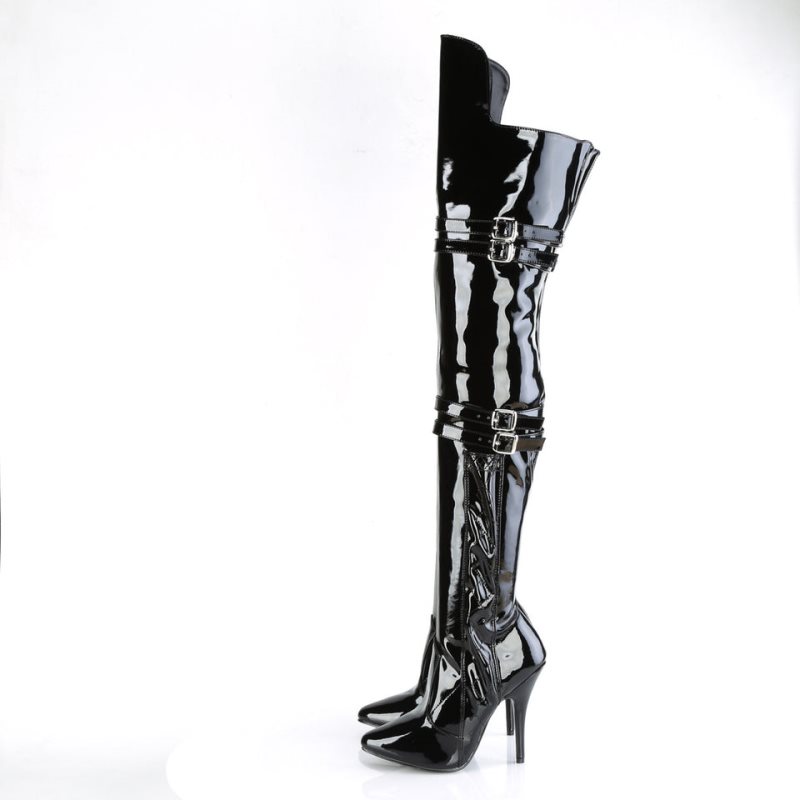 Pleaser Seduce-3080 Hoge Hakken Dames Zwart | MDXAV-BE