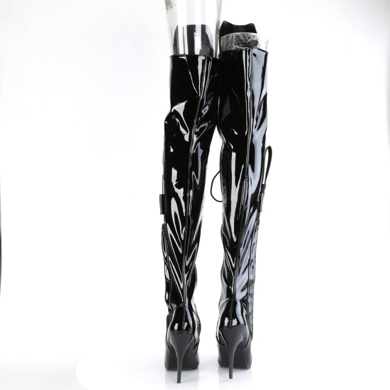Pleaser Seduce-3082 Hoge Hakken Dames Zwart | CVFYX-BE