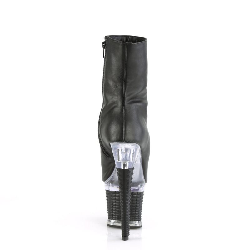 Pleaser Spectator-1012 Vegan Leather Laarzen Dames Zwart | COIQZ-BE
