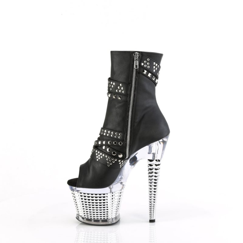 Pleaser Spectator-1015 Vegan Leather Laarzen Dames Zwart | NJVTB-BE
