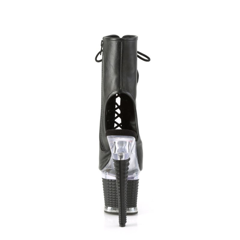 Pleaser Spectator-1016 Vegan Leather Laarzen Dames Zwart | XPGJT-BE