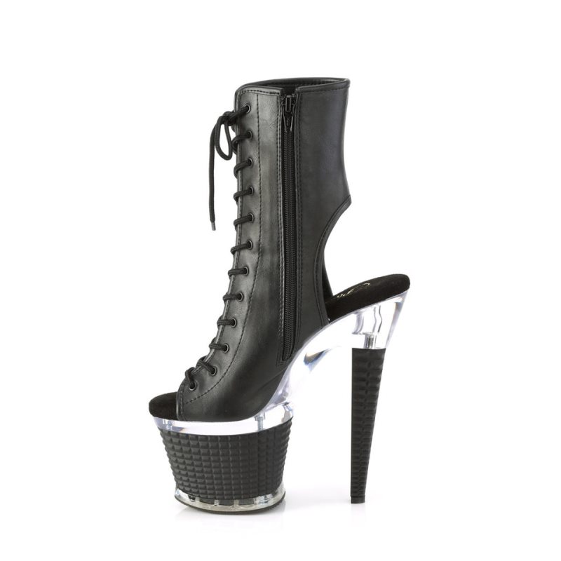 Pleaser Spectator-1016 Vegan Leather Laarzen Dames Zwart | XPGJT-BE