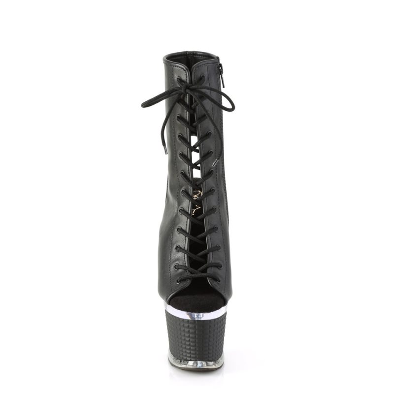Pleaser Spectator-1016 Vegan Leather Laarzen Dames Zwart | XPGJT-BE