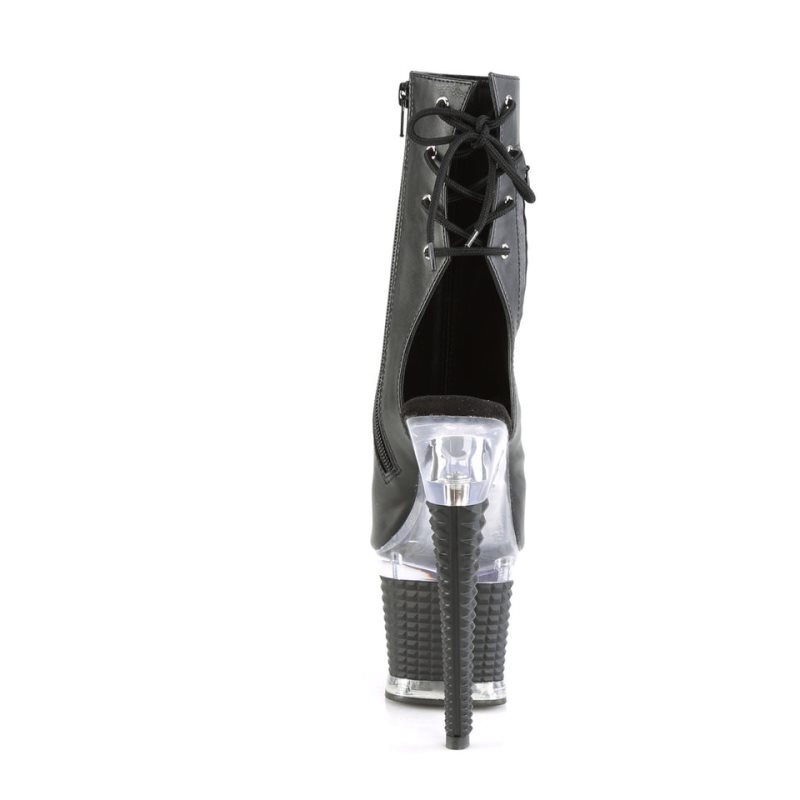 Pleaser Spectator-1018 Vegan Leather Laarzen Dames Zwart | RAKFB-BE