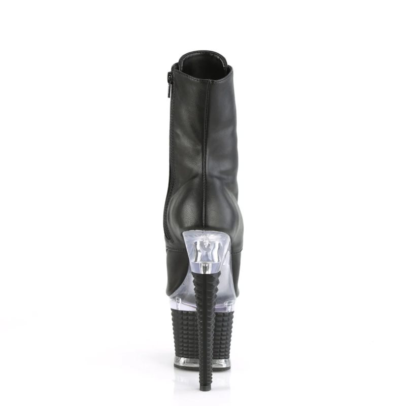 Pleaser Spectator-1021 Vegan Leather Laarzen Dames Zwart | NRWMD-BE