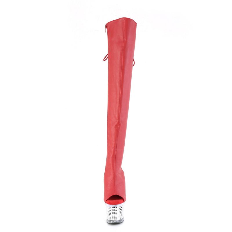 Pleaser Spectator-3019 Vegan Leather Hoge Hakken Dames Rood | KWMPT-BE