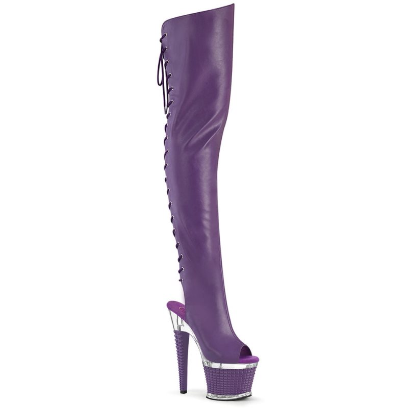 Pleaser Spectator-3030 Faux Leather Hoge Hakken Dames Paars | YDLKZ-BE