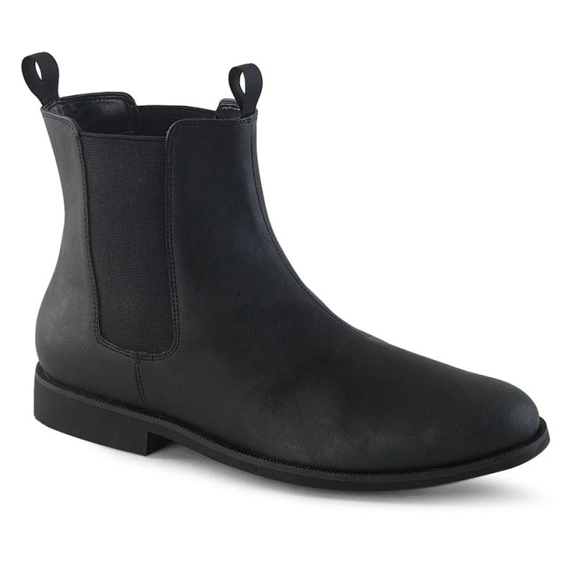 Pleaser Trooper-12 Vegan Leather Chelsea Laarzen Heren Zwart | SQKVZ-BE
