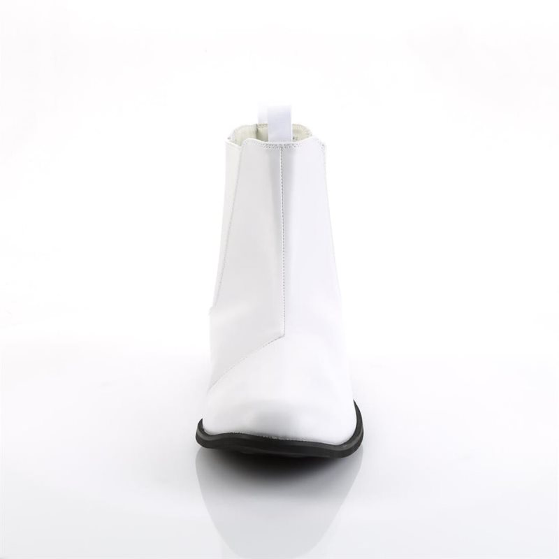 Pleaser Trooper-12 Vegan Leather Chelsea Laarzen Heren Wit | IUAGQ-BE