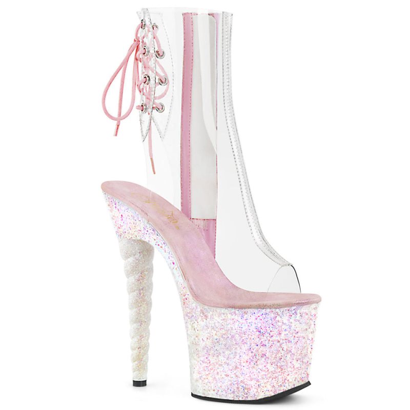 Pleaser Unicorn-1018C Laarzen Dames Wit | JLFQZ-BE