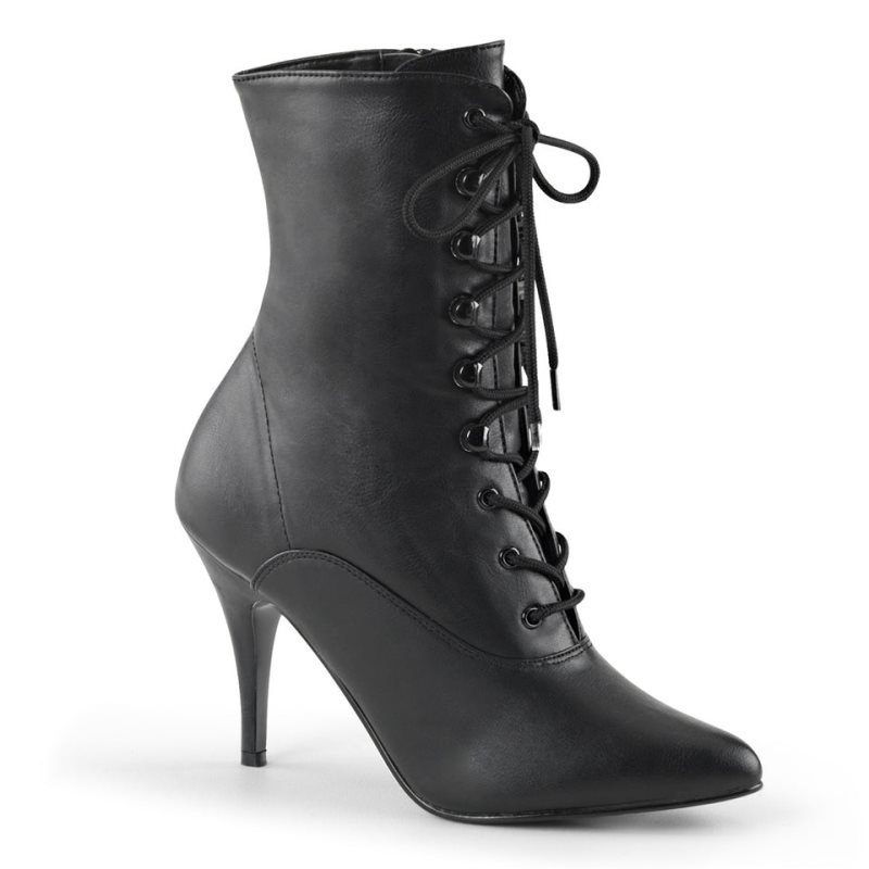 Pleaser Vanity-1020 Vegan Leather Laarzen Dames Zwart | OKBHT-BE