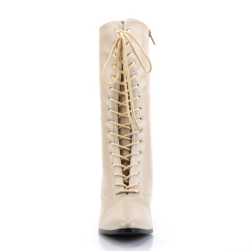 Pleaser Victorian-120 Laarzen Dames Beige | FJVUS-BE