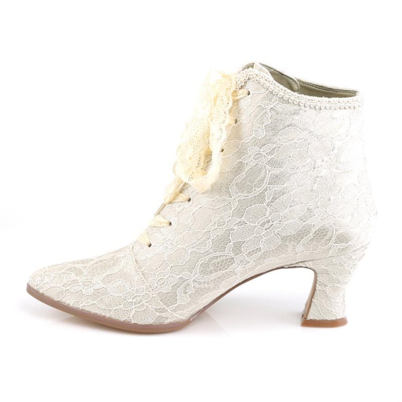 Pleaser Victorian-30 Laarzen Dames Beige | QRPUH-BE