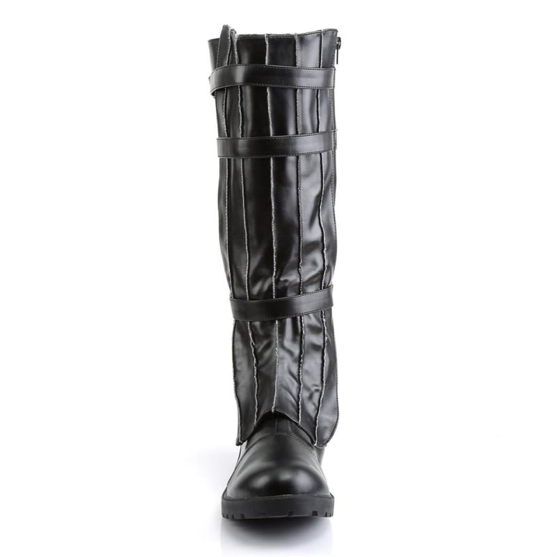 Pleaser Walker-130 Vegan Leather Knie Laarzen Heren Zwart | ARQGV-BE