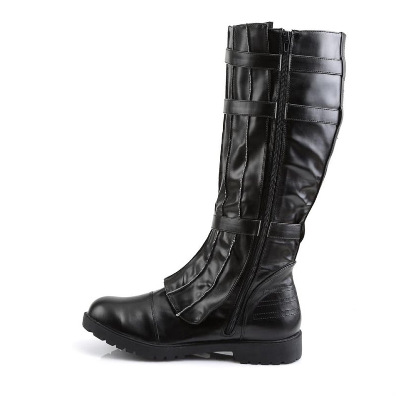 Pleaser Walker-130 Vegan Leather Knie Laarzen Heren Zwart | ARQGV-BE
