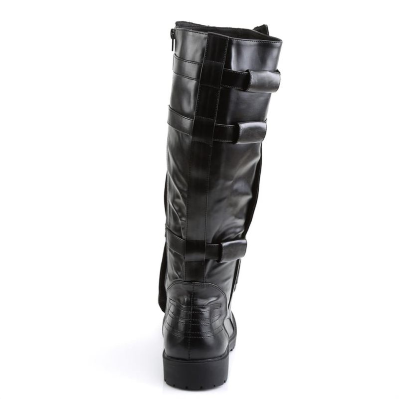 Pleaser Walker-130 Vegan Leather Knie Laarzen Heren Zwart | ARQGV-BE