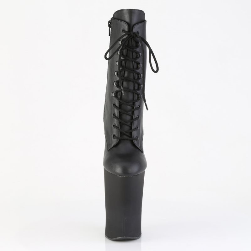 Pleaser Worship-1020 Faux Leather Laarzen Dames Zwart | JLUTM-BE