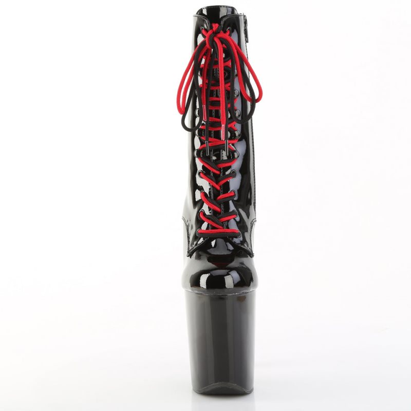 Pleaser Xtreme-1020-1 Laarzen Dames Zwart Rood | KYLPZ-BE