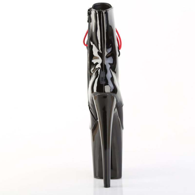 Pleaser Xtreme-1020-1 Laarzen Dames Zwart Rood | KYLPZ-BE