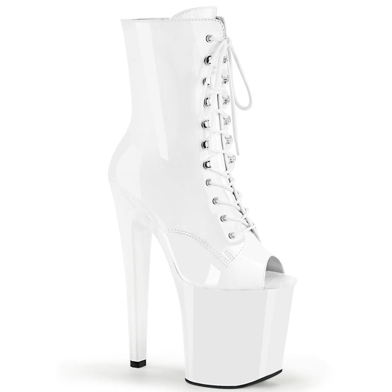 Pleaser Xtreme-1021 Laarzen Dames Wit | FOJSN-BE